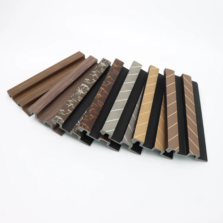 Hot Sale Interior Decorative Polystyrene Plastic Material Slat Wood Panels /PS Fluted Wall Panels
