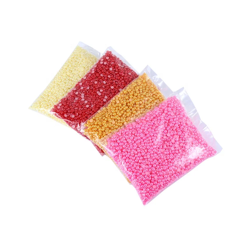 New Arrivals 2mm 3mm 4mm 5mm 8mm 10mm loose Pearl Beads Flat Back pearls Bulk Half Round Pearls for DIY shoes decoration