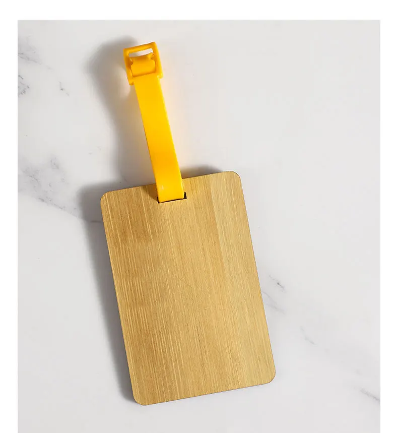 Wooden Texture Luggage Tag for Suitcase Baggage Handbag Travel Bag Labels with Name Card