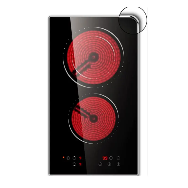 Black Crystal 2 Cooking Zones Built In Hotpot CERAMIC Cooker