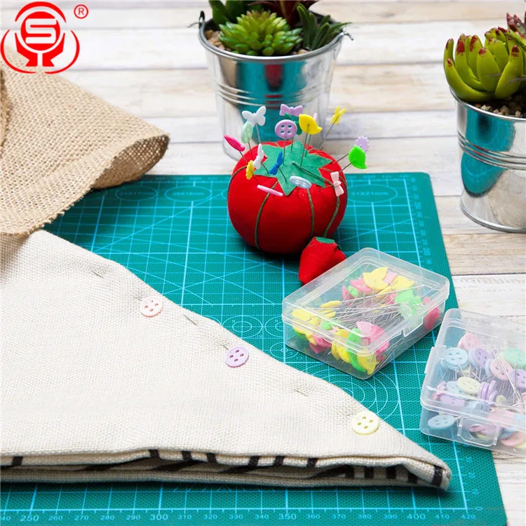 
Wholesale 500 Pcs Flat Button and Flower Head Pins / Straight Pins / Quilting Pins with Cases 