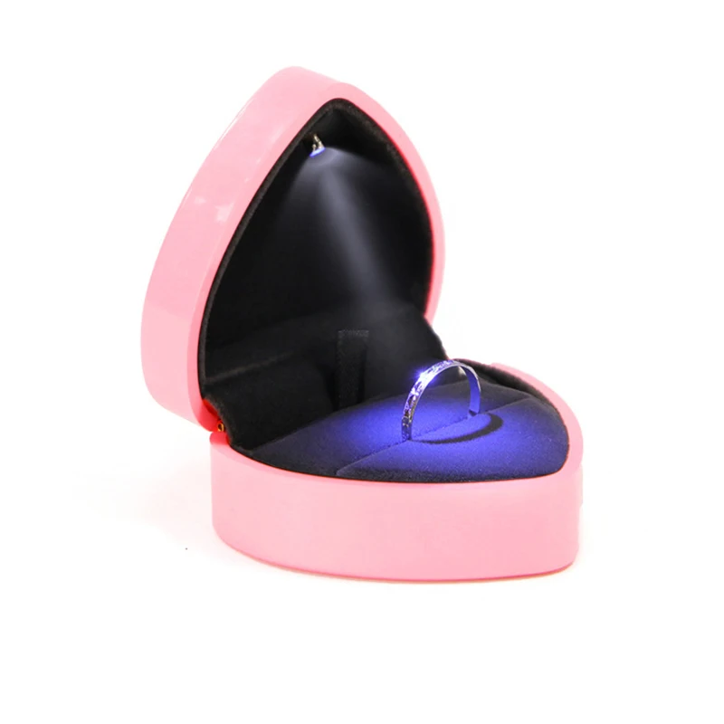 Heart LED Light Jewelry Creative Ring Jewelry Collect Gift Box High-end Necklace Jewelry Box Pendant Packing Box