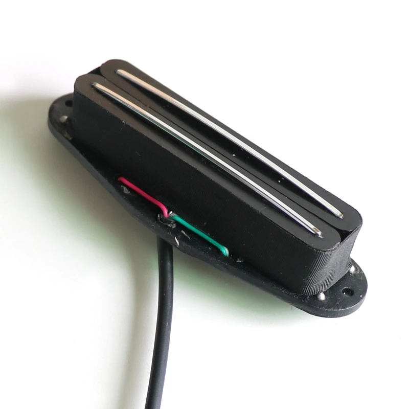 Low Noise Double Coil Chrome Rail Humbucking Single Guitar Pickup with Splitting Output Wire