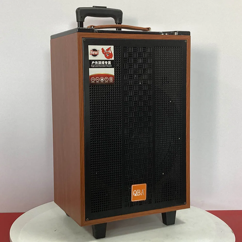 JBZ Ancient God series 12 inch BT Speaker Outdoor Portable Trolley Speaker wooden player