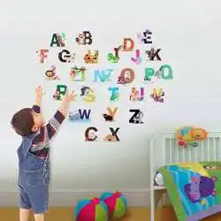Wholesale Hot Sale Cartoon Alphabet Sticker Waterproof Home Decoration Children Wall Decal Vinyl Sticker