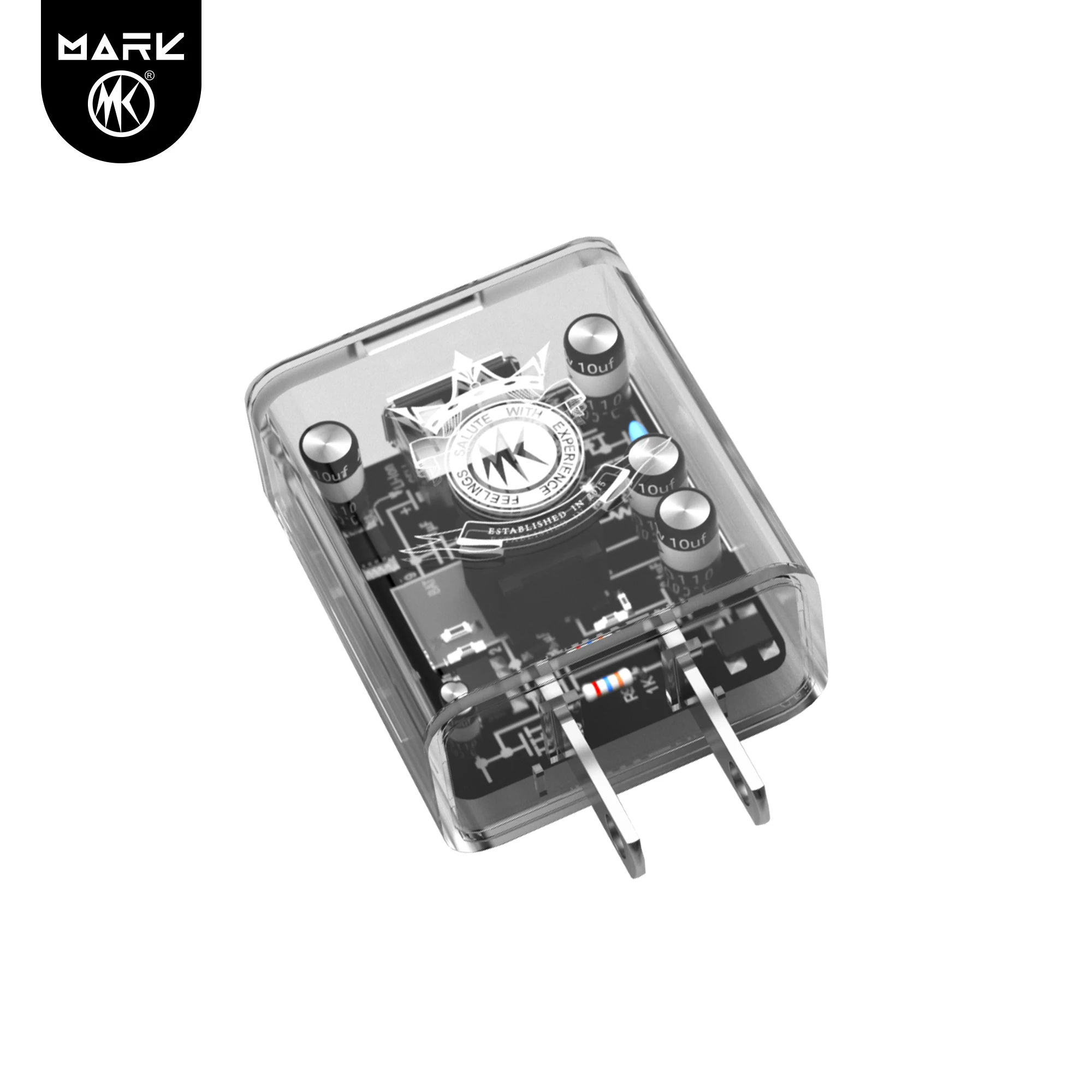 Unique transparent shell QC3.0 15w charger adapter wall chargers with ABS and PC fire proof Material phone 3A fast charging