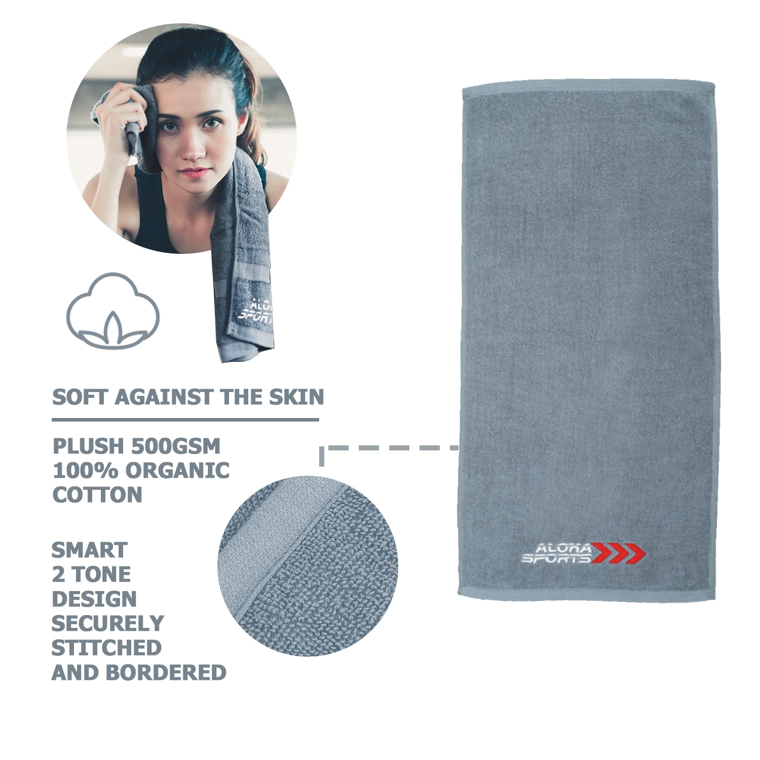 100% Cotton Personalized Embroidery logo Towel Custom Gym Towel Jacquard Sports Towel