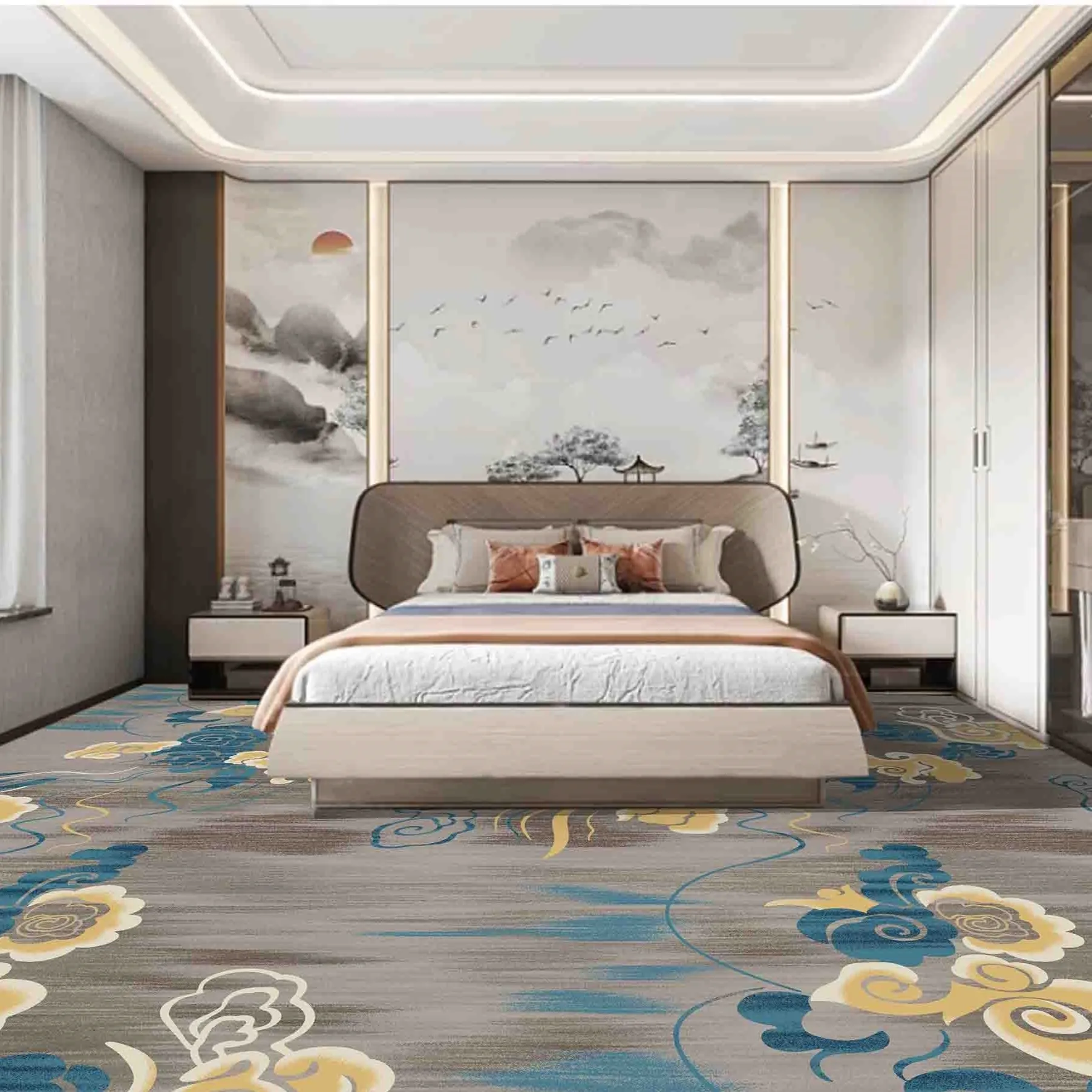 Hotel commercial full nylon printed carpet KTV casino special carpet good quality can be customized