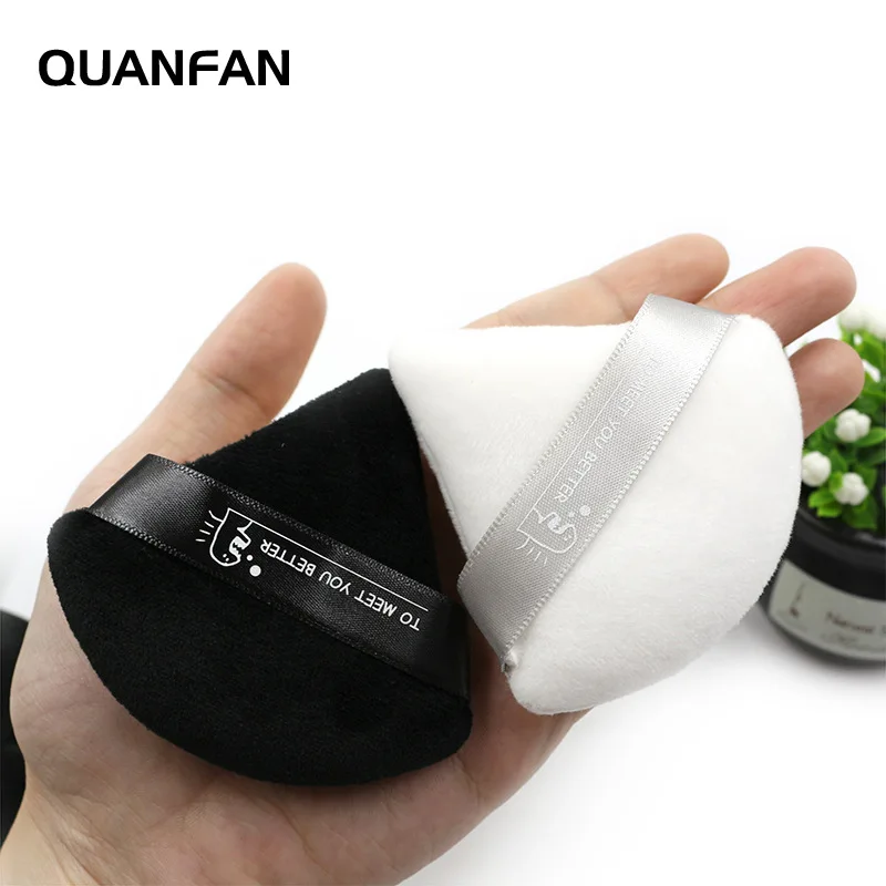 New black triangle dry powder puff fan-shaped makeup puff honey puff makeup tool multi color optional