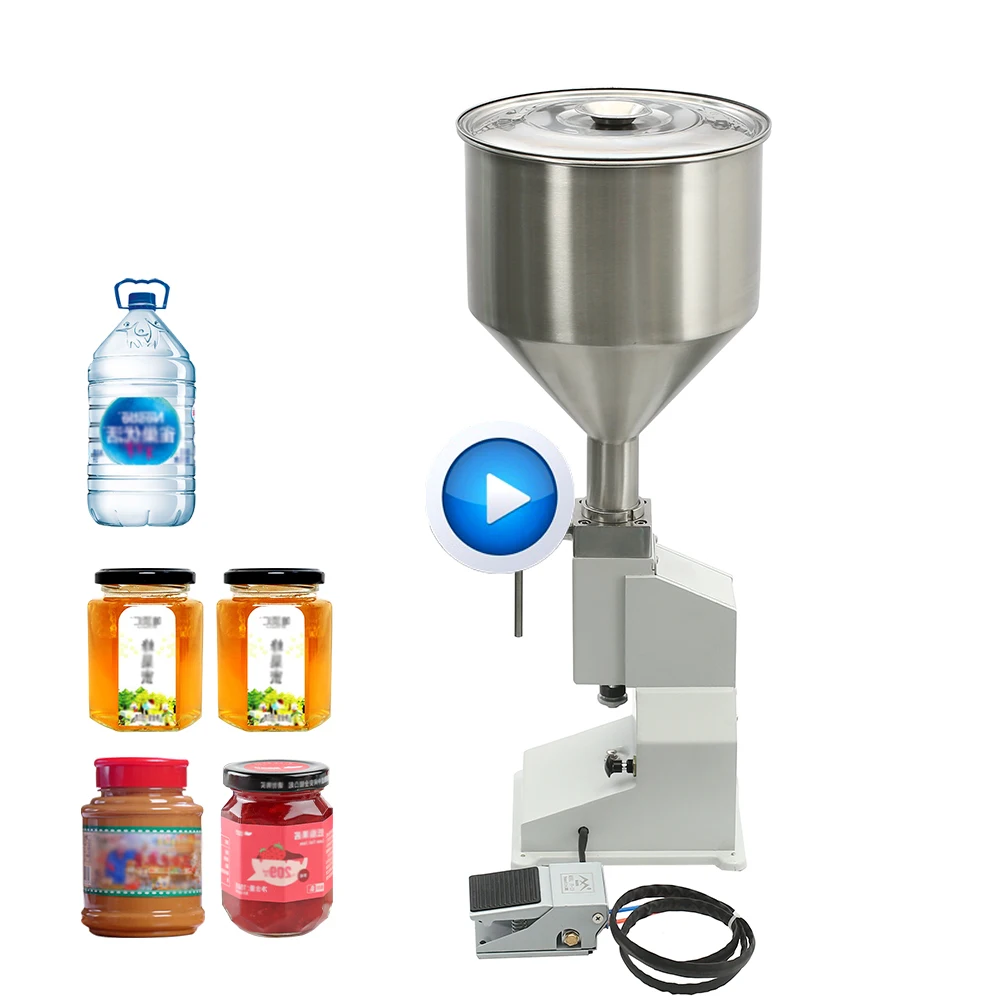 A-02 50ml 100ml Manual Stainless Steel Paste and Liquid Filler Cosmetic Shampoo Cream Bottle Filling Machine