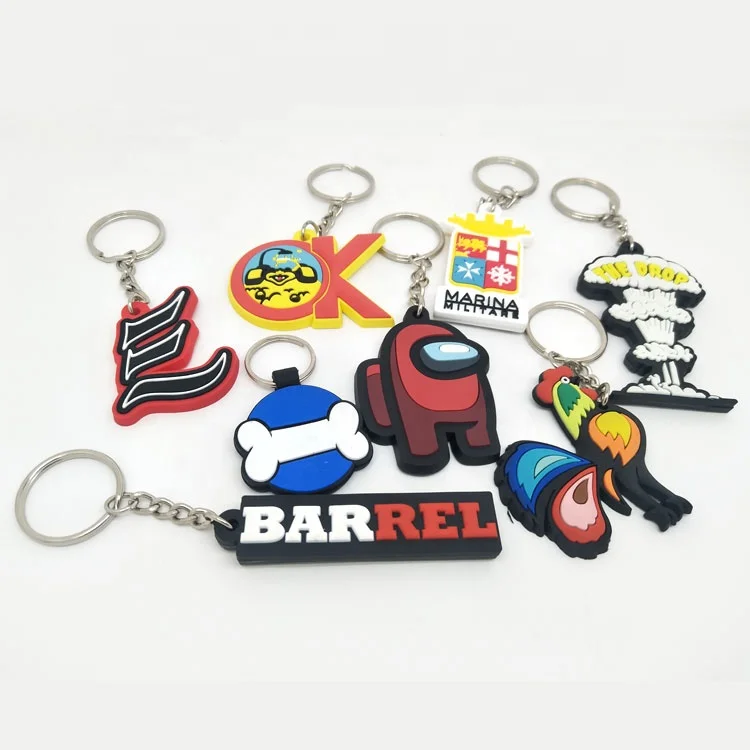 OEM customized design key chain cheap gift keyring custom 3D cartoon lion shape soft PVC rubber advertising keychain