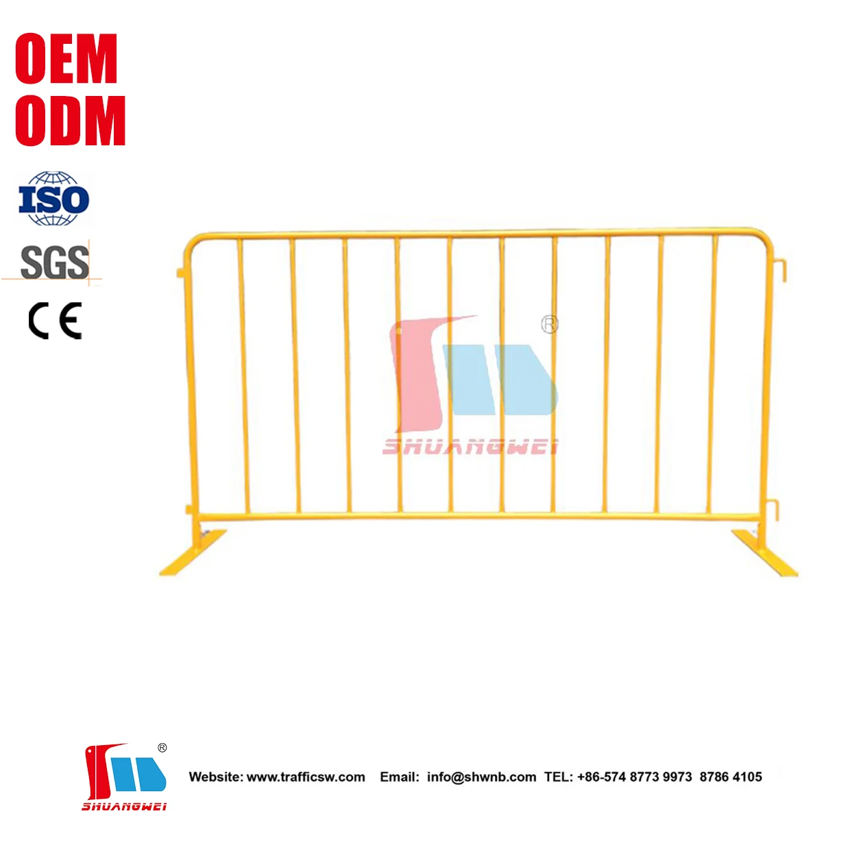 3.6*7.2ft Customize Outdoor Stand Queue Steel Pedestrian Wall Barricades Barrier Traffic Control Yellow Crowd Control Barrier