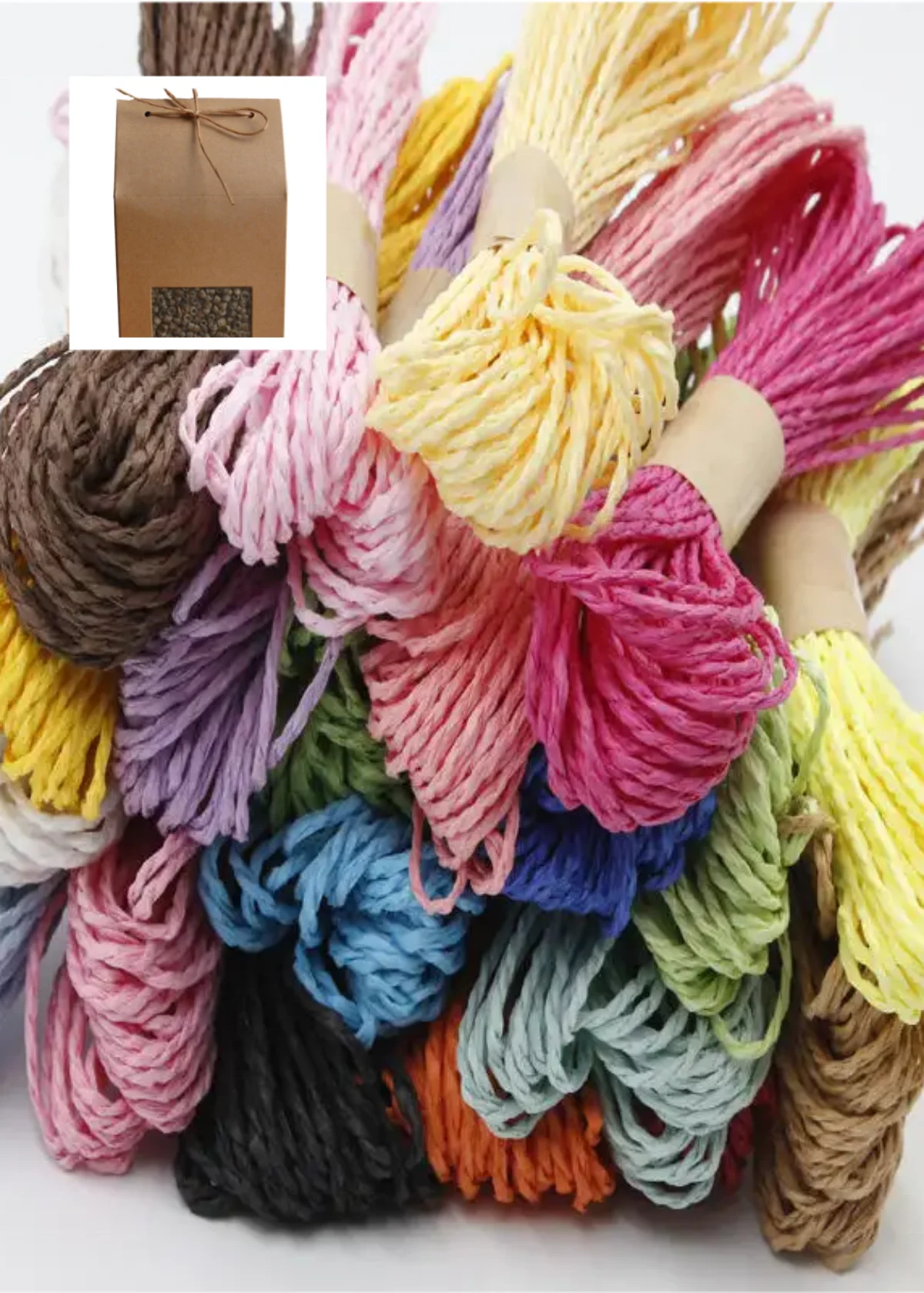 Paper Raphia Ropes Weaving Braiding Crocheting Knitting Bag Hat Basket Tote Handicraft 5mm 6mm 7mm Dyed Paper Raphia