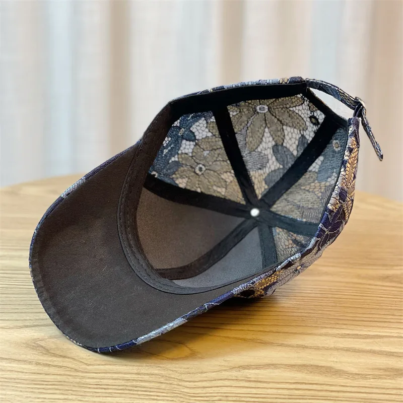 New lace thin sports cap female breathable sunscreen rhinestone butterfly baseball cap custom logo fashion cap.