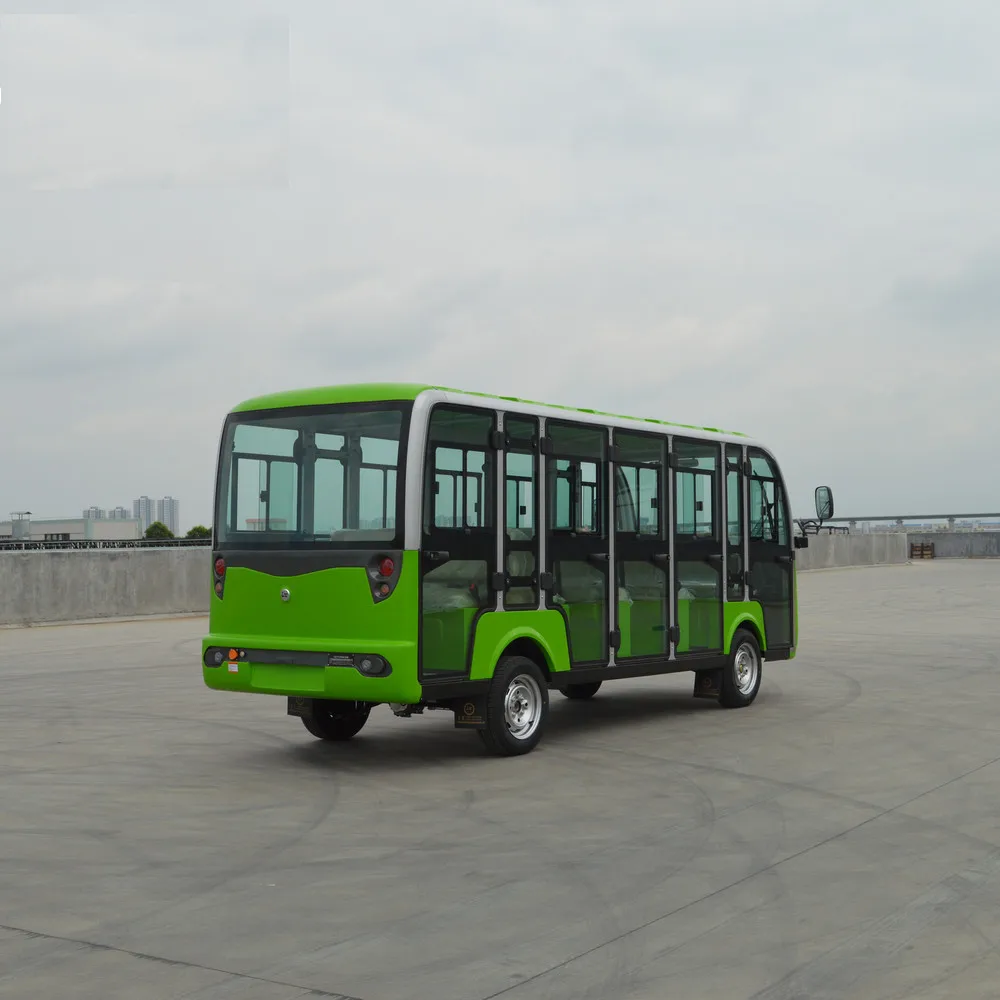 CE Approved 14 Seaters Electric Tour Bus Sightseeing Car With Glass Doors