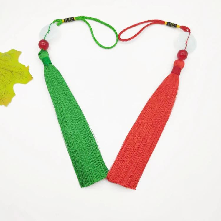  Factory stock vertical hanging car decoration color long silk tassel Chinese style beaded
