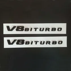 Wholesaler Firmly pasted 2pcs BITURBO 4matic Letters Fender Emblems Badges Fit metallic logo for car for Mercedes Benz AMG