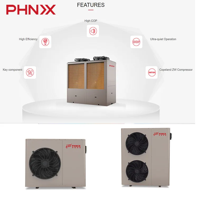  Промышленный тепловой насос PHNIX 380 В 50 Гц воздушная вода 30 кВт моноблок с воздушным