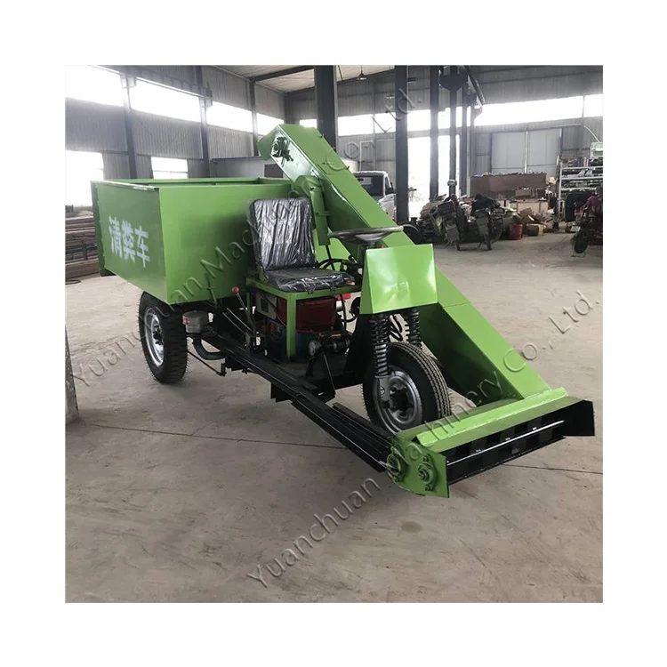 Cattle farm three-wheel manure cleaning truck Scraper type cow manure cleaning machine