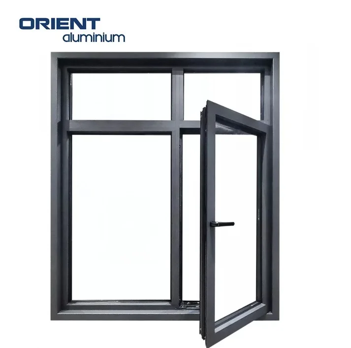 Открывающиеся 180 градусов алюминиевые створчатые окна раздвижные стеклянные с двойным остеклением