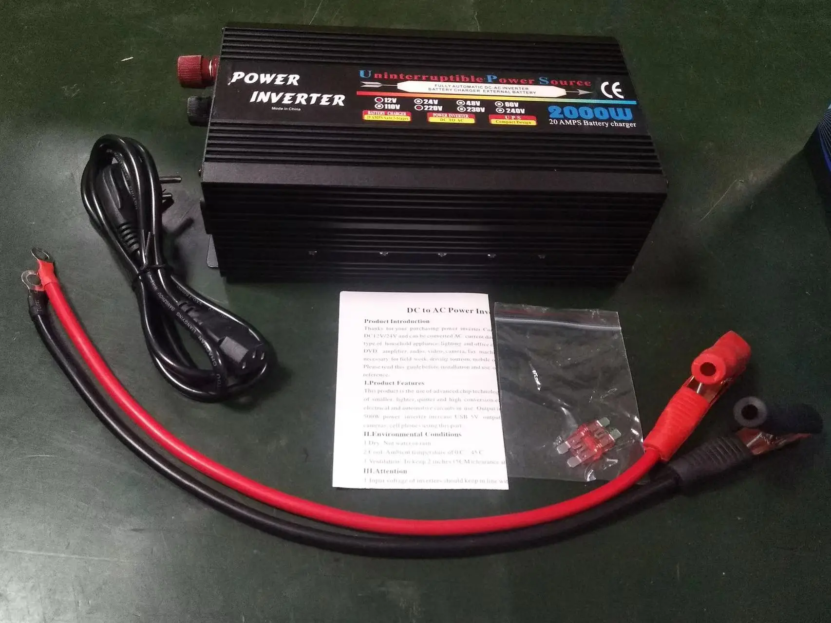 3000W 12VDC 220VAC Modified Sine Wave Inverter With AC Charger/Battery Charger/UPS Function DC to AC