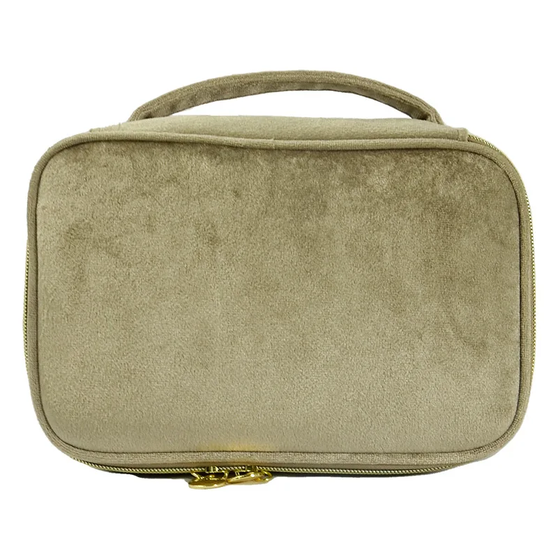 batch customization logo flannel cosmetics storage bags portable large capacity travel makeup case