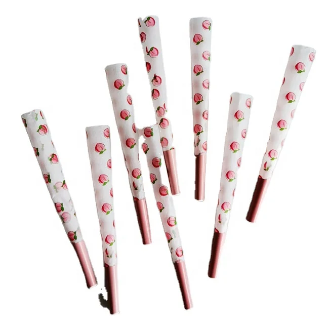 custom peach design pre rolled cones with flavor of king size 109x26mm