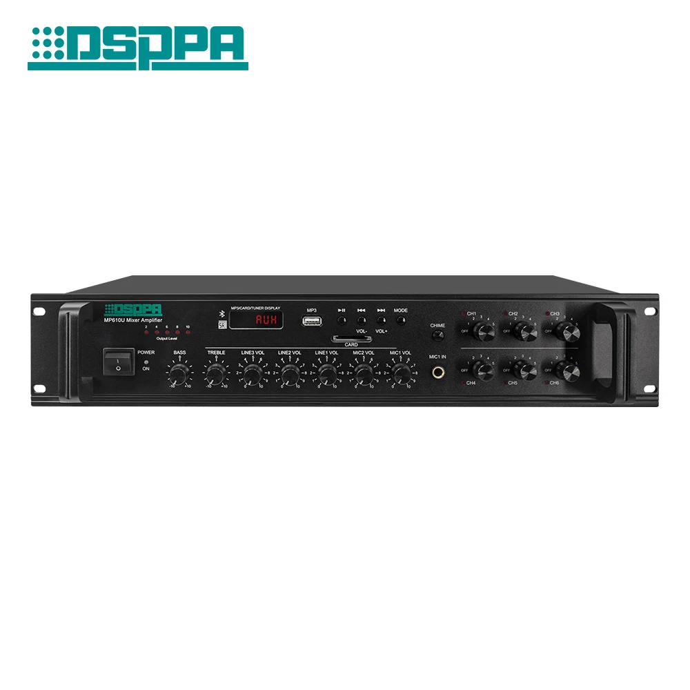 Public Address 250W 6 zone pa amplifier pa system audio power amplifier for sale