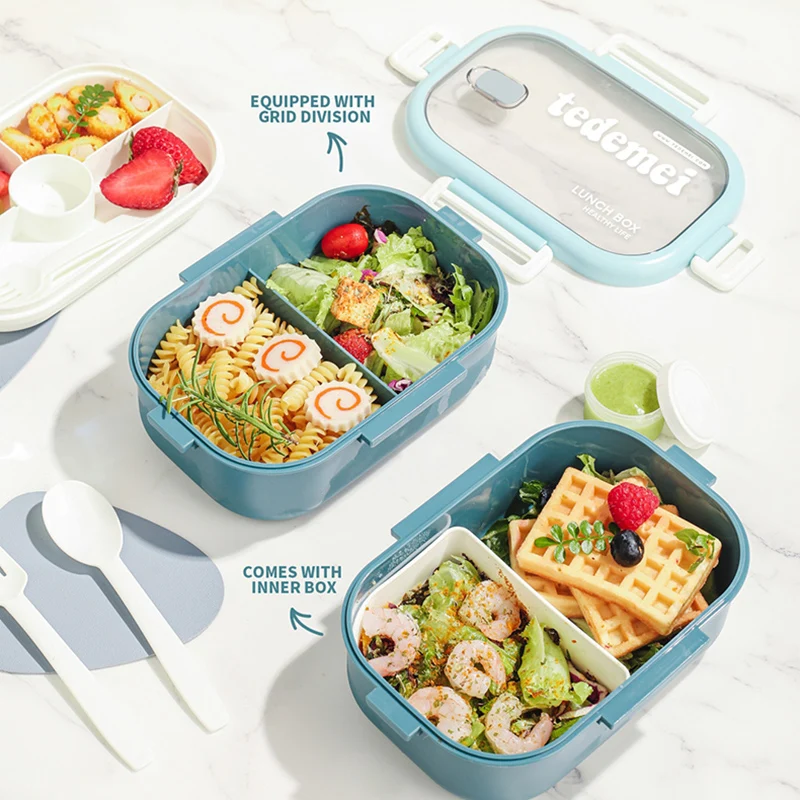 2023 Hotselling High Capacity Food Container PP Bento Lunch Box Rectangle Shantou School Plasticine Box Food Packing Plastic