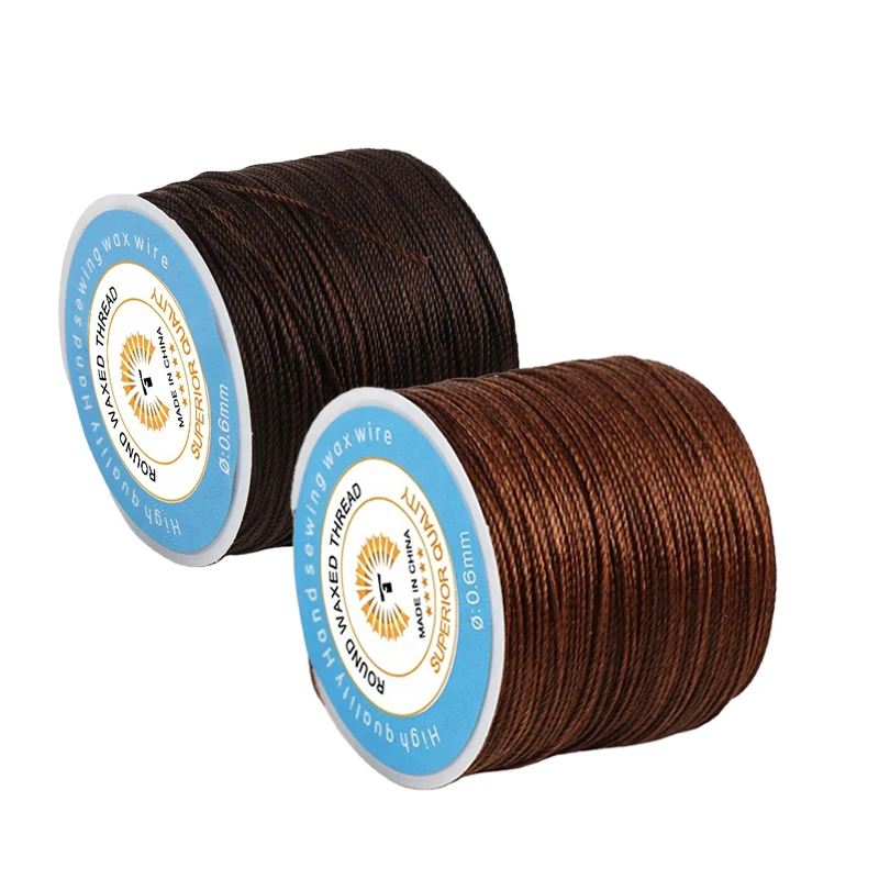 150D 70m 100% Polyester Wax Thread 0.6mm High Tenacity Waxed Thread For Bracelets