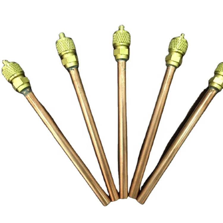 Solenoid-Powered Air Conditioning Access Copper Valve Compressor Use A/C Gas Access Valve
