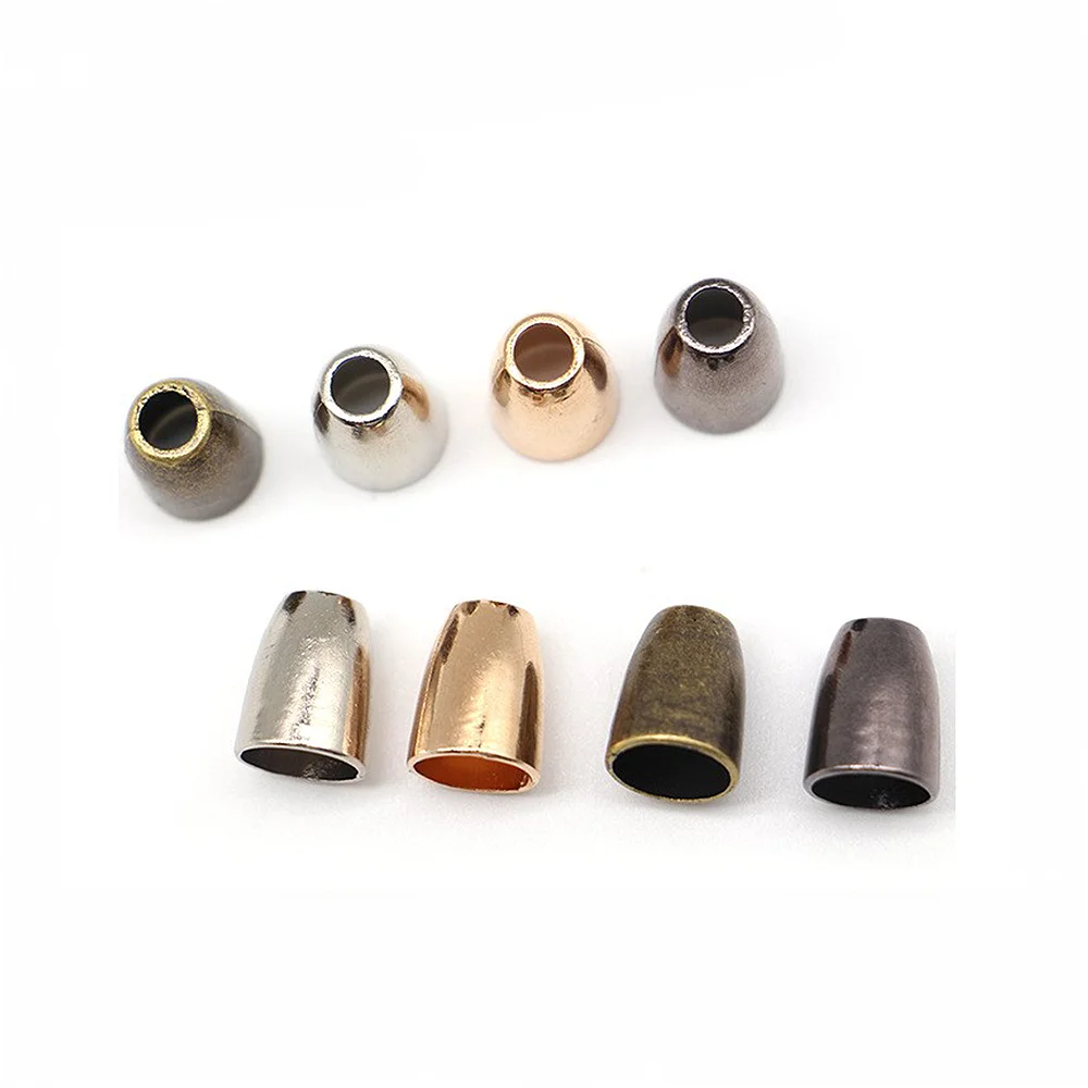 Hot Sale Metal Bell Stopper Conical Bells Cord Rope Locks Fastener Cone Cord Ends Stopper for Lanyard Clothes Bags Silver
