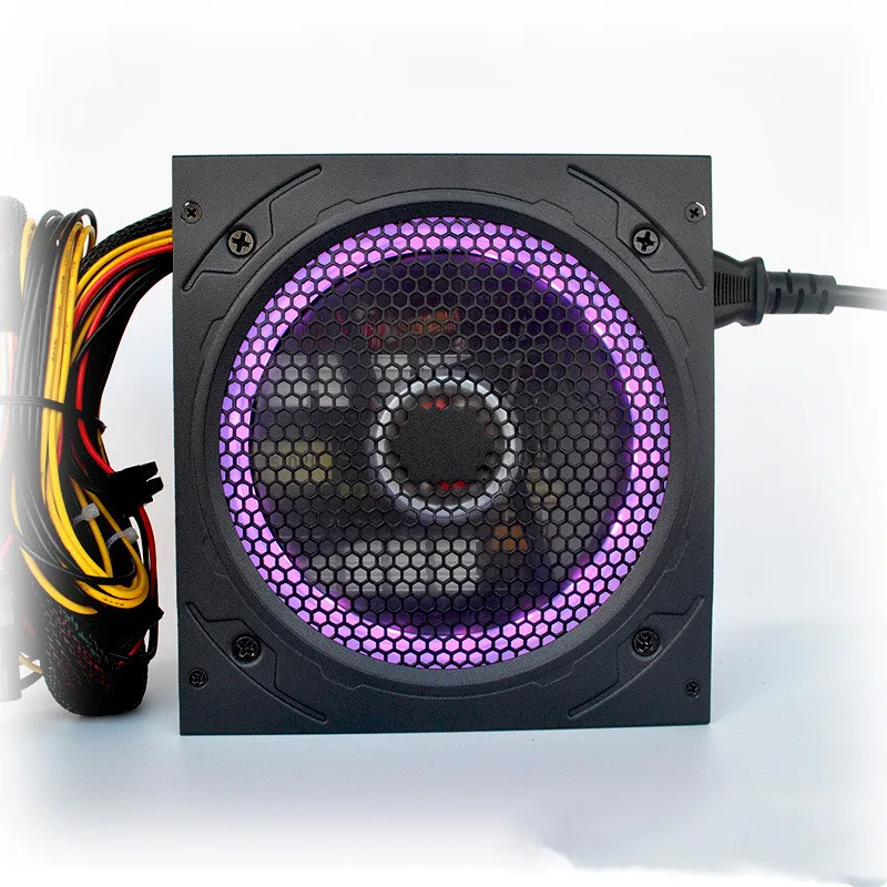 New 12cm RGB Cooling Fan Atx power supply full voltage 600w Computer pc Power Supply For Gamer