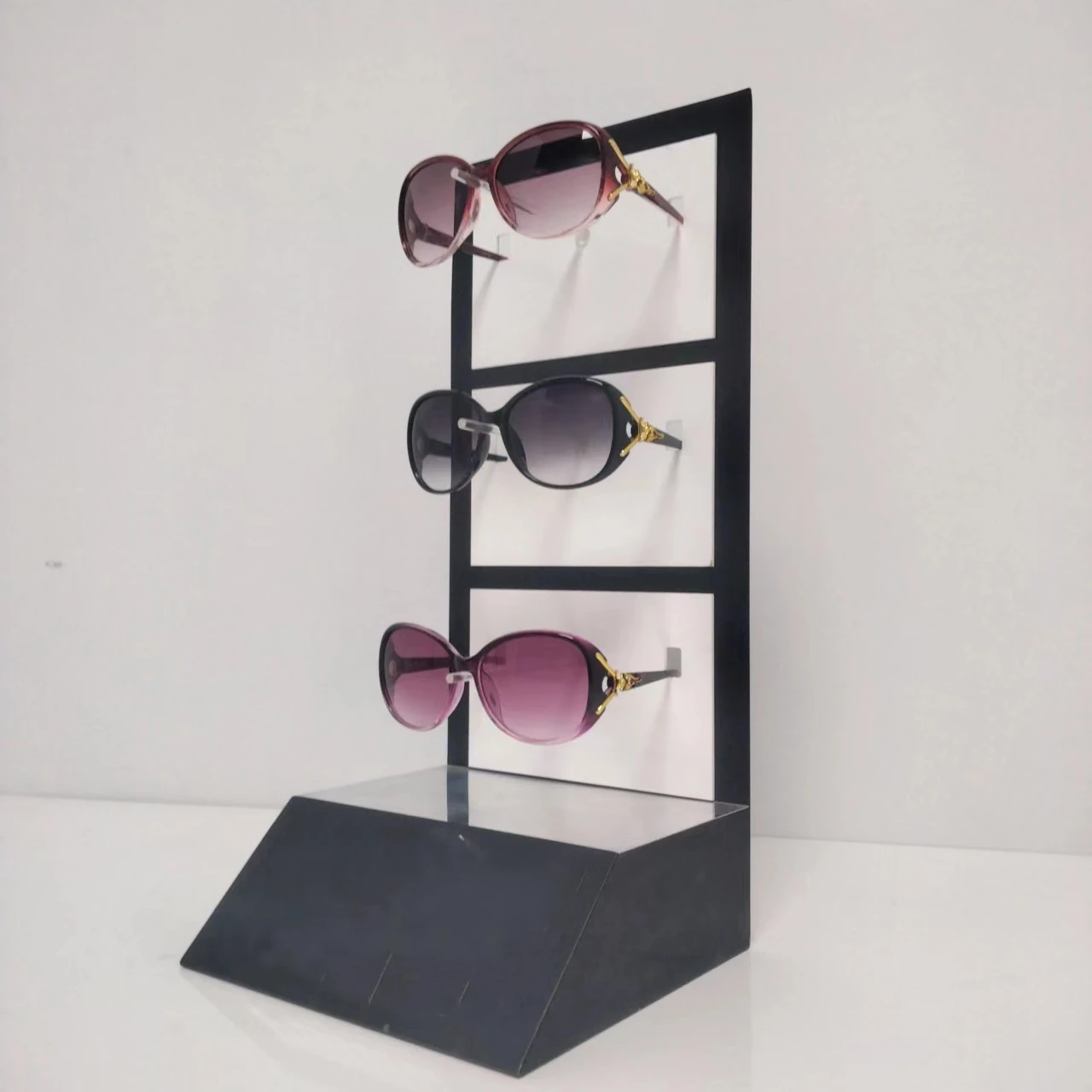 Деревянная и акриловая выставочная стойка для очков с индивидуальным