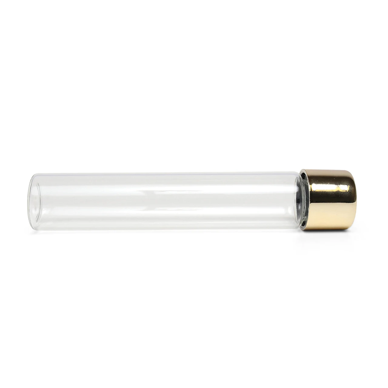 Custom Pre Glass Cigar Tube with Child Resistant Roll Gold Cap Glass Tube