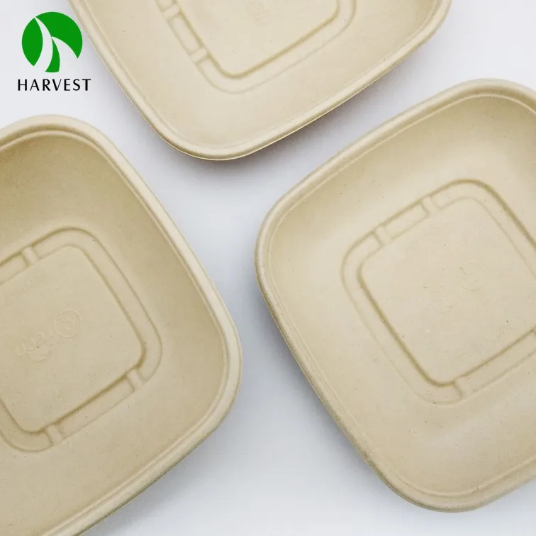 Takeaway Catering Biodegradable Disposable CB48 Sugarcane Pulp Bagasse Salad Bowl