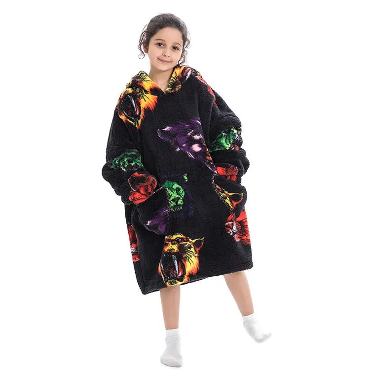 cute loose anime baby hoodies kid hoodie blanket with pockets