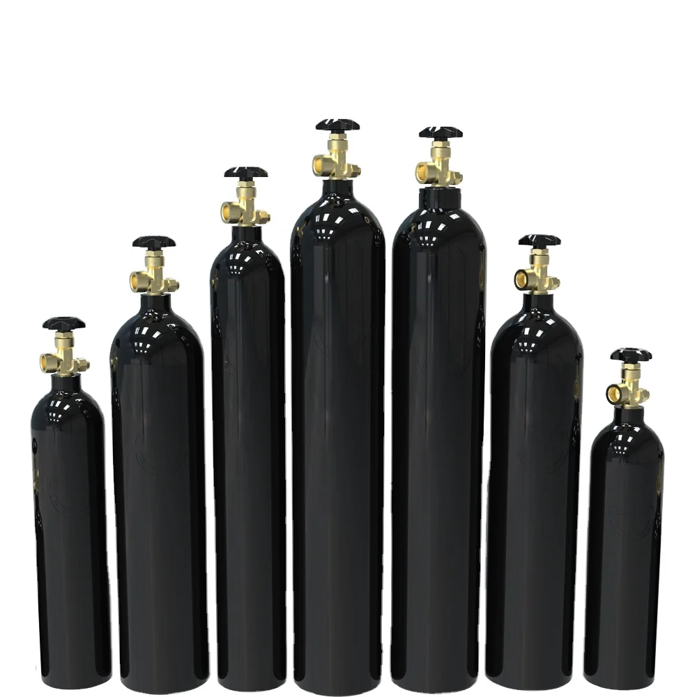Inert Gas Co2/O2  Gas Cylinder Wholesale Customizable Refillable Empty Gas Cylinder Factory Manufacturing Aluminum Cylinder 1L/3