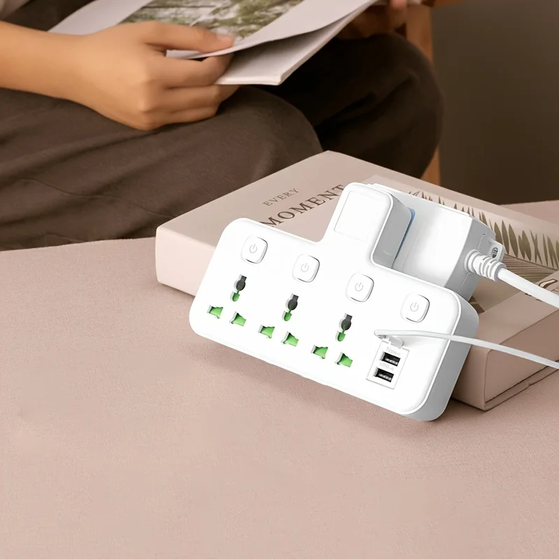 Eu Standard Plug Wall Mounted Independent Switch Power Socket With 3 Sockets 2 Usb Ports And 1 Type C 4000w