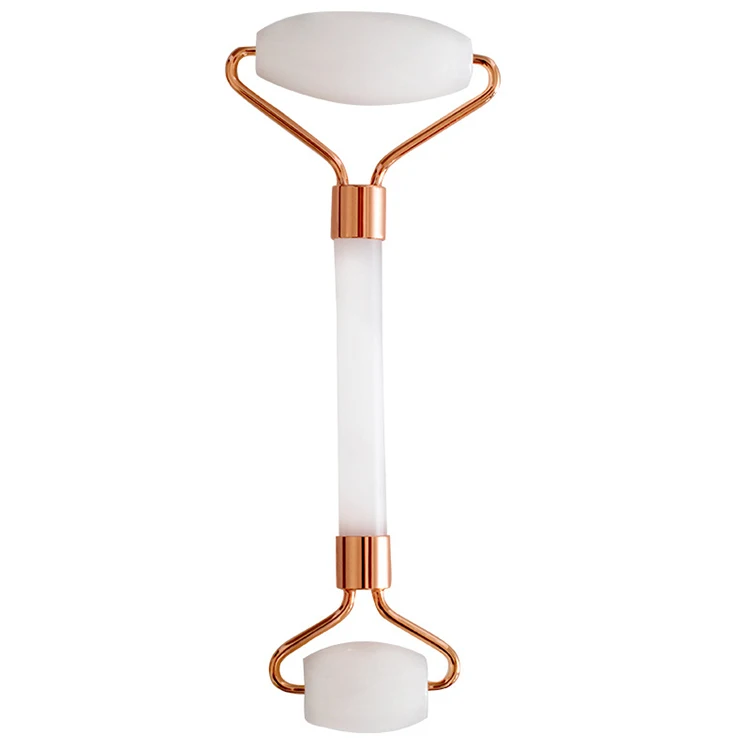 
high quality double-headed white jade roller massager set 