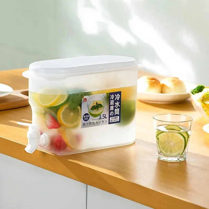 Jug Tap Cold Water Container Bottle Tap Dispenser Kettle Lemonade WithTap Dispenser For Beverage Cold Water Jug Cold Kettle