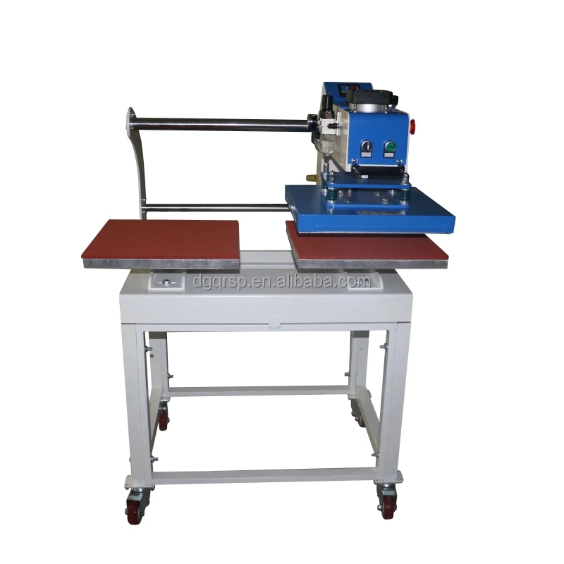 Down-sliding pneumatic double station heat press machine for t shirt