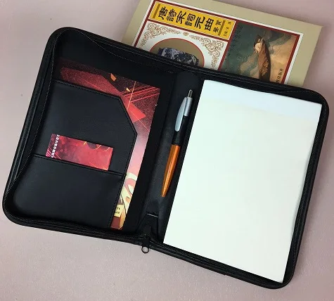 2021 new style A5 size wholesale zippered padfolio portfolio with front pocket