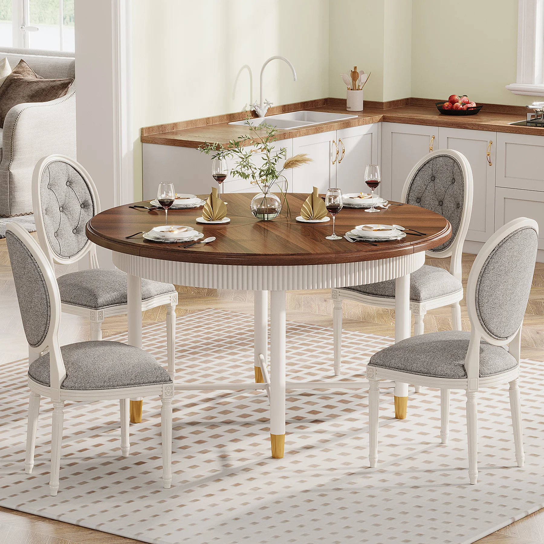 Home Office Easy Assembly Dining Table Wood Modern Nordic Dining Table 6