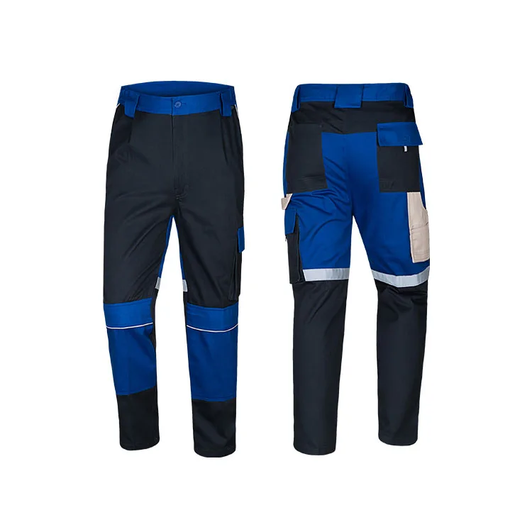 In stock Custom Work Pants Many Pocket Comfortable Workwear Style Reflective Strips Breathable Work Trousers