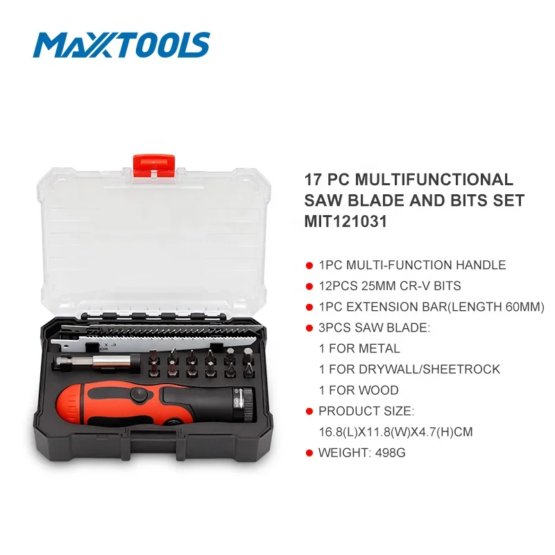 17 PC MULTIFUNCTIONAL SAW BLADE AND BITS SET MIT121031
