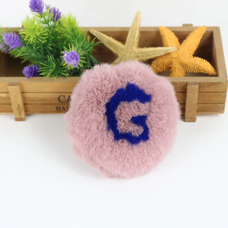  Puff Key Chain Red Silver Large Faux Fluffy Pompom Puff Ball Fur Ball Fur Ball Heart Pom Pom Key-chain