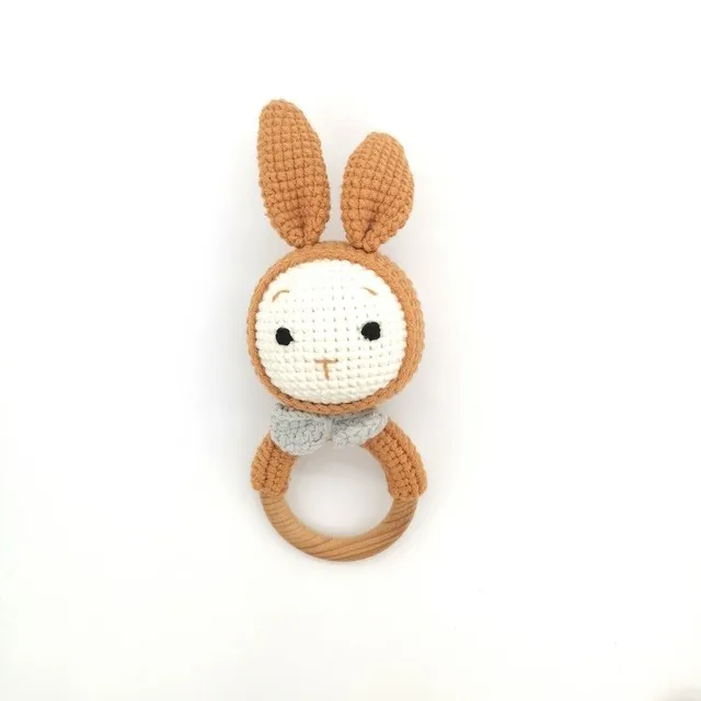 Wholesale 100% Handmade Crochet Couple Bunny Amigurumi Doll for baby with CE certification