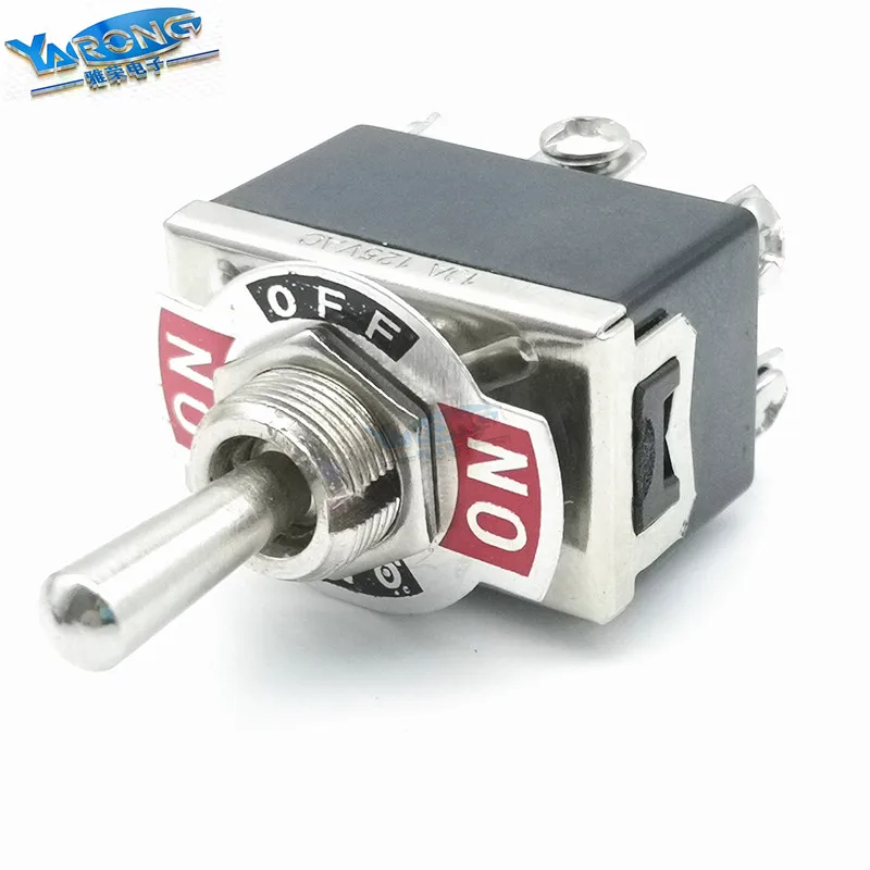 High quality Yalong KN3A-101 OFF ON 6 Pin Spring Return Toggle self-locking push button Switch   High current toggle switch