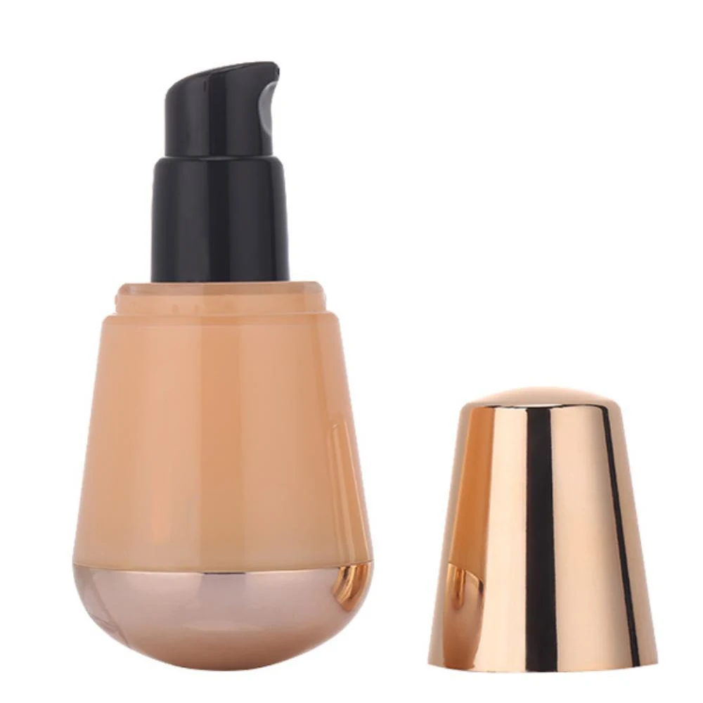 Empty 1 oz Cone shaped plastic clear air airless pump bottles 35ml for cosmetic liquid foundation
